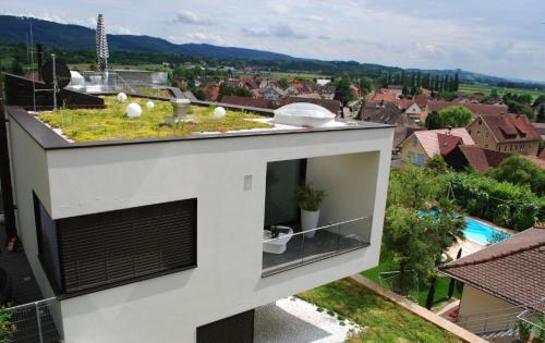 Extensive Dachbegrünung auf einem Wohnhaus im baden-württembergischen Offenburg